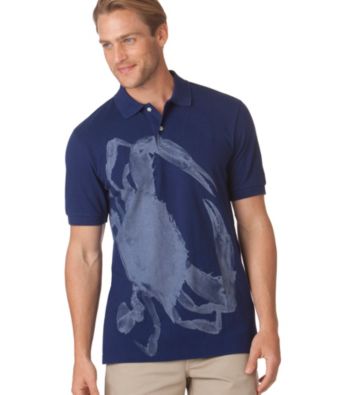 Chaps® Men's Deep Atlantic Crab Print Short Sleeve Polo