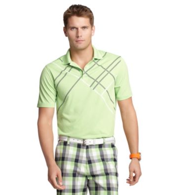 Izod® Men's Jade Lime Argyle Cross Print Polo