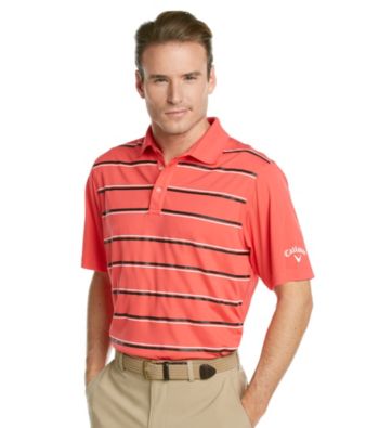 Callaway® Men's Short Sleeve Stripe Polo with Vented Back