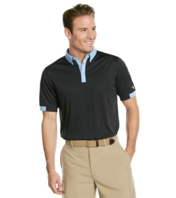 Callaway® Men's Caviar Solid Cuffed Polo