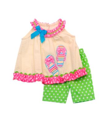 Rare Editions® Baby Girls' Yellow/Fuchsia Sandal Set