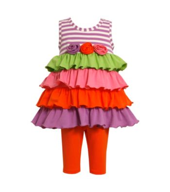 Bonnie Jean® Baby Girls' Violet Tiered Tunic and Leggings Set