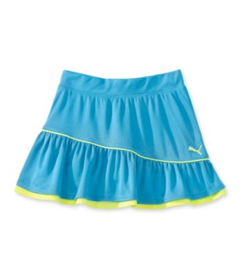 PUMA® Girls' 7-16 Blue Skort with Neon Yellow Accents