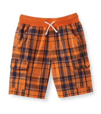 Ruff Hewn Boys' 2T-7 Drawstring Rib Waistband Plaid Cargo Shorts