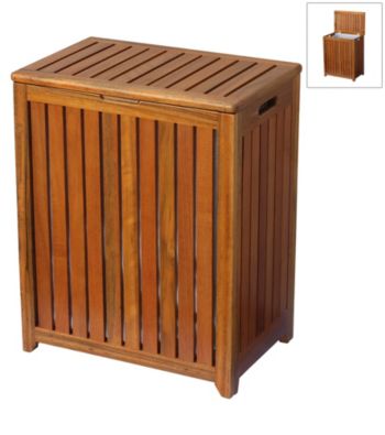 Oceanstar Solid Wood Spa Hamper