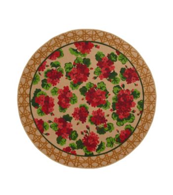 Extra Weave USA Geranium Round Printed Jute Rug