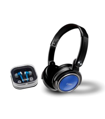 Coby® Jammerz Digital Stereo Headphones with Bonus Earphones & Carrying Case