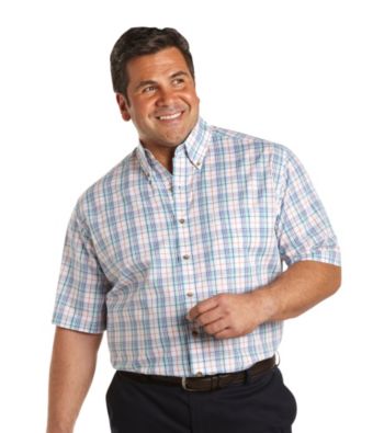 Harbor Bay® Men's Big & Tall 'Easy-Care' Short Sleeve Plaid Woven