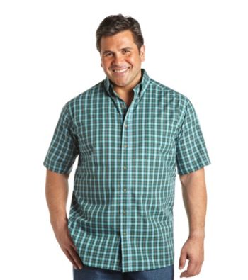 Harbor Bay® Men's Big & Tall 'Easy-Care' Short Sleeve Medium Plaid Woven