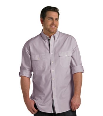 True Nation® Men's Big & Tall Oxford Roll-Sleeve Woven