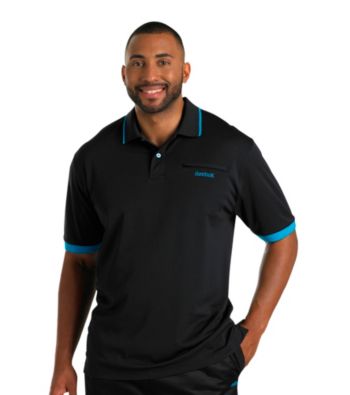 Reebok® Men's Big & Tall Play Dry® Black Classic Tipped Polo
