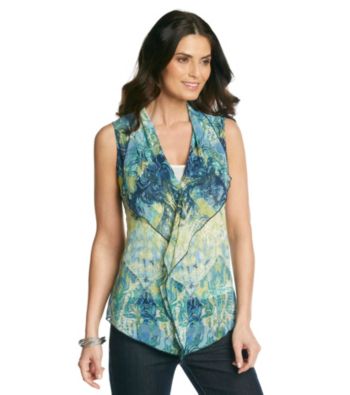 Skye's The Limit® Printed Ruffled Tank with Sewn-In Inset