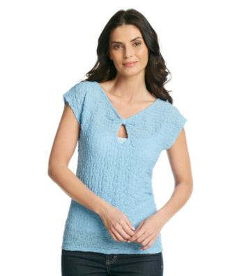Skye's The Limit® Front Keyhole Cap Sleeve Knit Tank