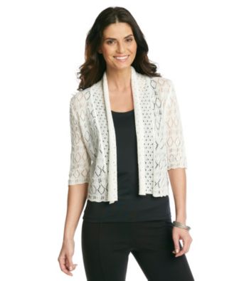 Skye's The Limit® Pointelle Shrug Sweater