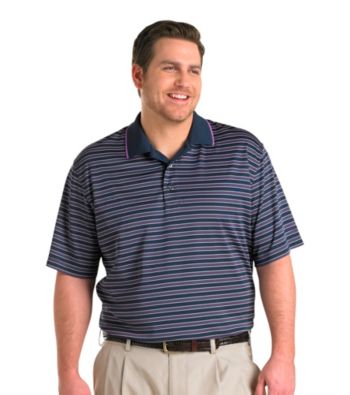 Reebok® Men's Big & Tall Play Dry® Navy Stripe Golf Polo