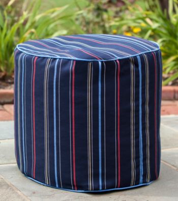 Gold Medal Timeline Nautical Outdoor Weather Resistant Ottoman