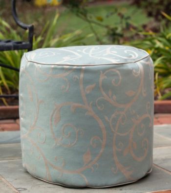 Gold Medal Cabaret Blue Haze Outdoor Weather Resistant Ottoman