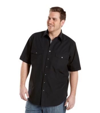 Synrgy Men's Big & Tall Short Sleeve Contrast Officers Military Pilot Shirt