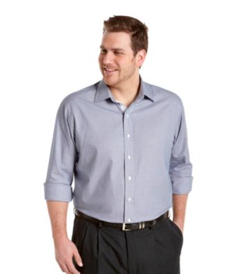 Synrgy Men's Big & Tall Navy/White Long Sleeve Geo Pattern Shirt