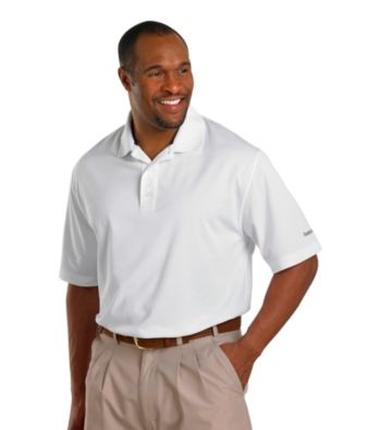 Reebok® Men's Big & Tall Play Dry® White Short Sleeve Solid Golf Polo