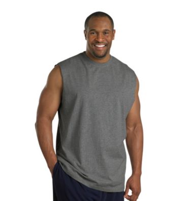 Harbor Bay® Men's Big & Tall Granite Heather Wicking Jersey Muscle Tee