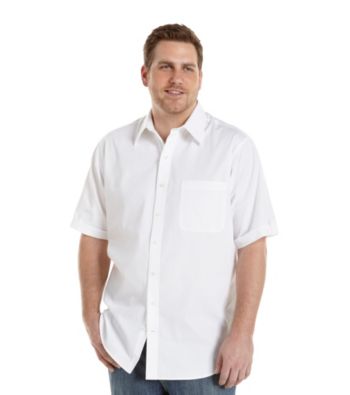Synrgy Men's Big & Tall White Short Sleeve Textured Sport Shirt