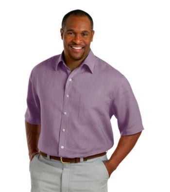 Oak Hill® Men's Big & Tall Short Sleeve Solid Linen Shirt