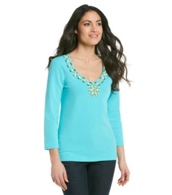 Ruby Rd.® Embellished V-neck Top