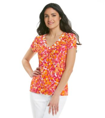Ruby Rd.® Embellished V-Neck Printed Tee