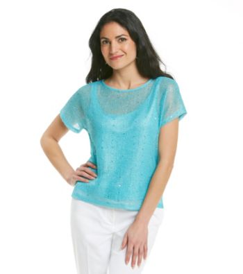 Ruby Rd.® Open Weave Shimmer Top