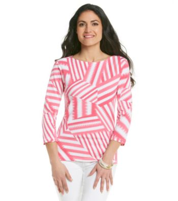 Ruby Rd.® Boatneck Allover Patchwork Top