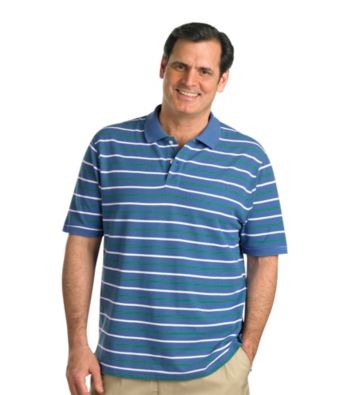 Harbor Bay® Men's Big & Tall Blue/Green Short Sleeve Alternate Stripe Polo