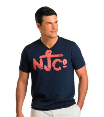 Nautica Jeans Co. Men's Big & Tall Navy Short Sleeve V-Neck 