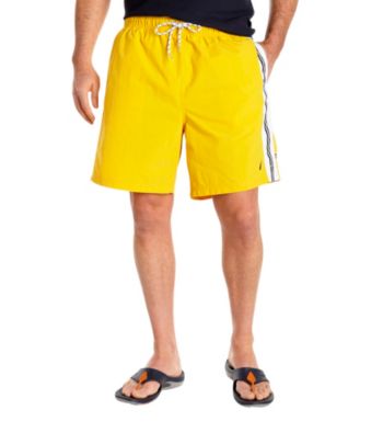 Nautica® Men's Big & Tall Yellow Full Elastic Swim Trunk with Side Stripe