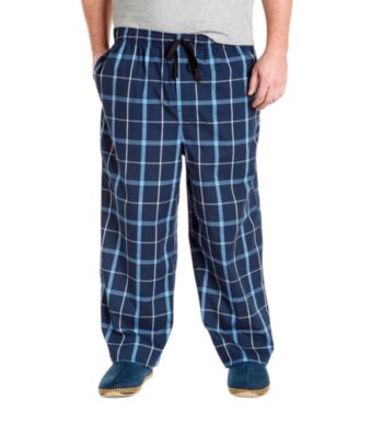 Harbor Bay® Men's Big & Tall Navy Plaid Woven Lounge Pant