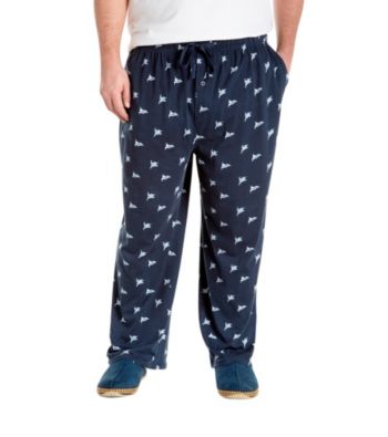 Harbor Bay® Men's Big & Tall Blue Flag Print Knit Lounge Pant
