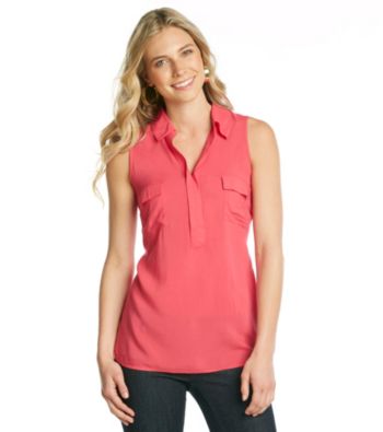 Chelsea & Theodore® Collared Mixed Media Top