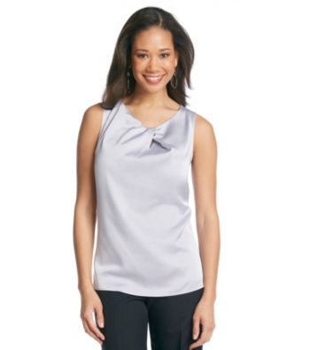 Anne Klein® Solid Charmeuse Blouse