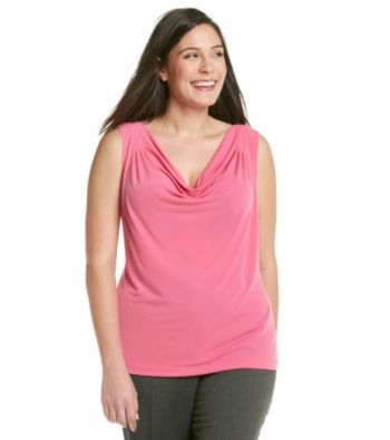 Calvin Klein Plus Size Pleated Shoulder Cowlneck Cami