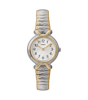 Timex® Women's Silver Dial, Two-Tone Expansion Band