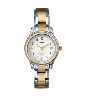 Timex® Women's White Dial, Two-Tone Stainless Steel Bracelet