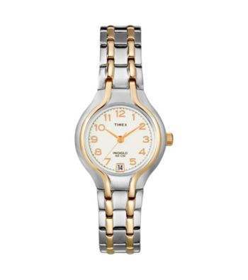 Timex® Women's White Dial, Two-Tone Stainless Steel Bracelet