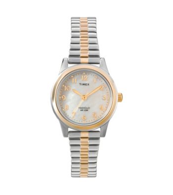 Timex® Women's Mother-Of-Pearl Dial, Two-Tone Expansion Band