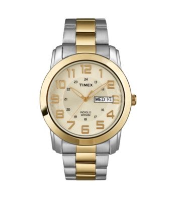 Timex® Men's Sport Bracelet, Champagne Dial with Day/Date Window, Two-Tone Stainless Steel Bracelet