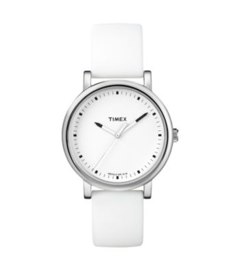 Timex® Women's Originals with White Classic Round Dial and White Silicone Strap