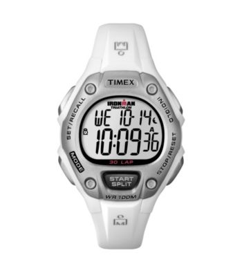 Timex® Women's Ironman Mid-Size White/Silver 30-Lap