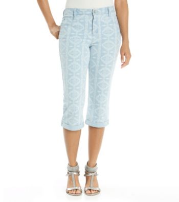 Gloria Vanderbilt® Petites' Tribal Print Cuffed Capri