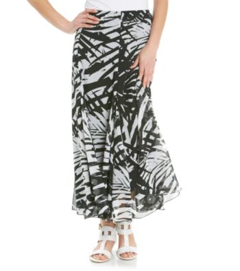 Ruby Rd.® Petites' Tahitian Palm Print Long Skirt