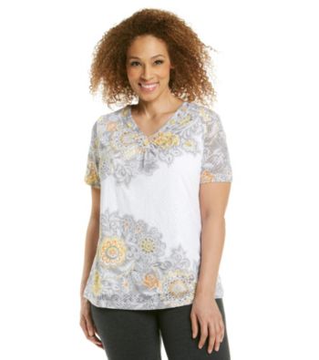 Alfred Dunner® Plus Size Burnout Top