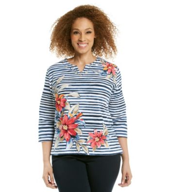 Alfred Dunner® Plus Size Striped Top
